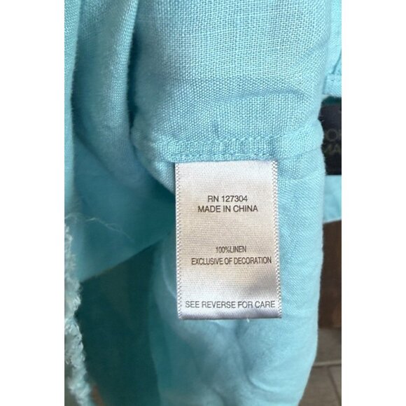 John Mark Tunic Top Turquoise Linen Embroidered Nwt Tassel 3/4 Sleeve 2X - Picture 8 of 13